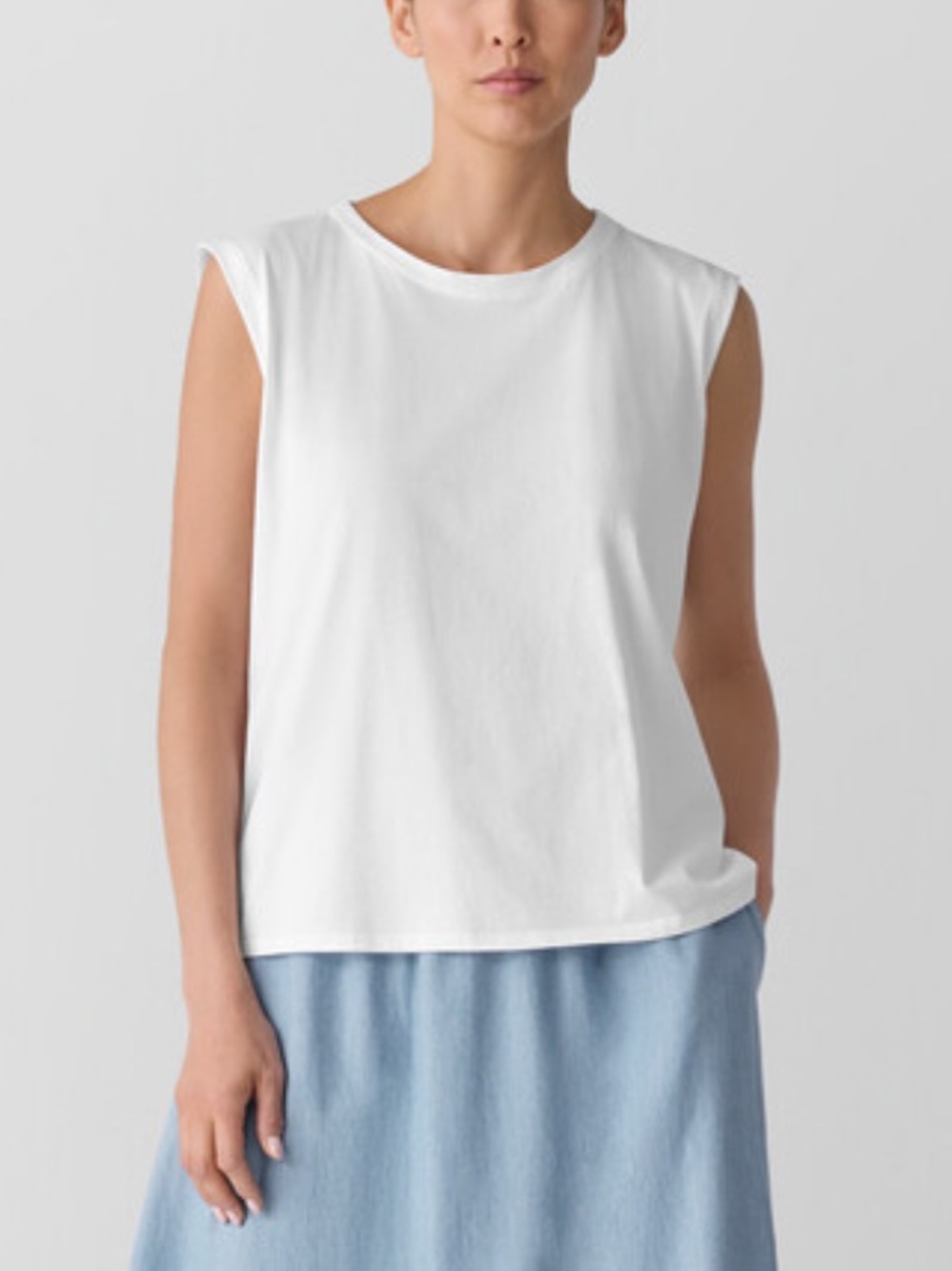 Organic Pima Cotton Jersey Round Neck Tank